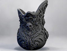 Finalny render wazonu gotyckiego przygotowanego do druku 3D